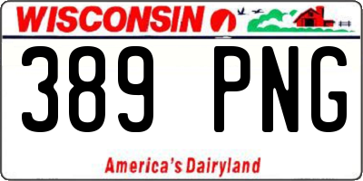 WI license plate 389PNG