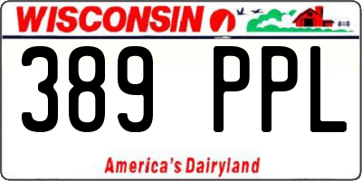 WI license plate 389PPL