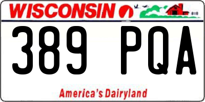 WI license plate 389PQA