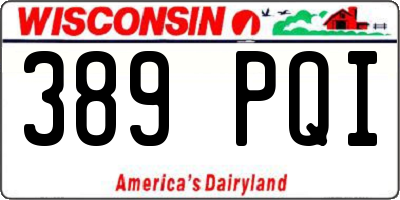 WI license plate 389PQI