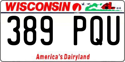 WI license plate 389PQU
