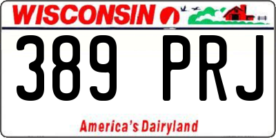 WI license plate 389PRJ
