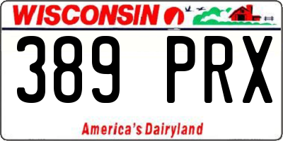 WI license plate 389PRX