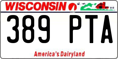 WI license plate 389PTA