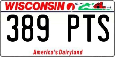 WI license plate 389PTS