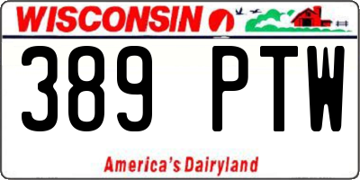 WI license plate 389PTW