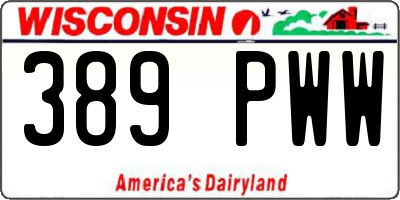 WI license plate 389PWW