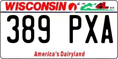 WI license plate 389PXA