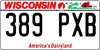 WI license plate 389PXB