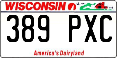 WI license plate 389PXC
