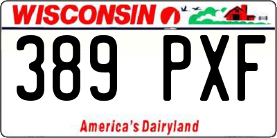 WI license plate 389PXF