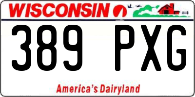 WI license plate 389PXG