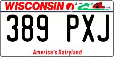 WI license plate 389PXJ