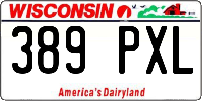 WI license plate 389PXL