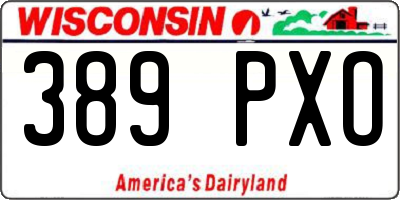 WI license plate 389PXO