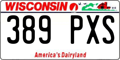 WI license plate 389PXS