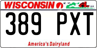 WI license plate 389PXT