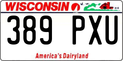 WI license plate 389PXU