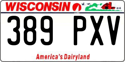 WI license plate 389PXV