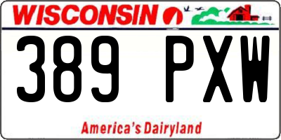 WI license plate 389PXW