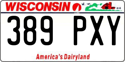 WI license plate 389PXY