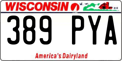 WI license plate 389PYA