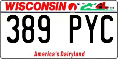 WI license plate 389PYC