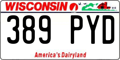 WI license plate 389PYD