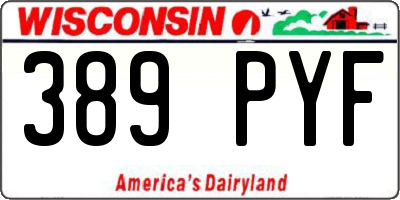 WI license plate 389PYF
