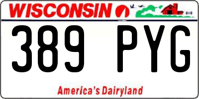 WI license plate 389PYG