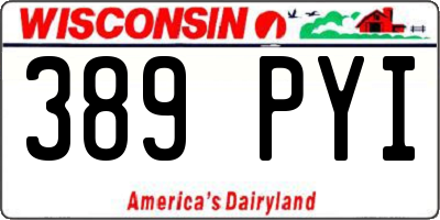 WI license plate 389PYI