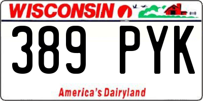 WI license plate 389PYK