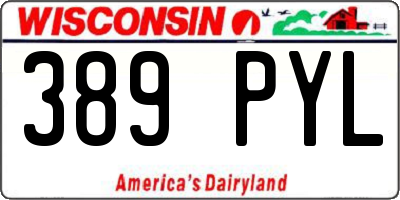 WI license plate 389PYL