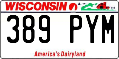 WI license plate 389PYM