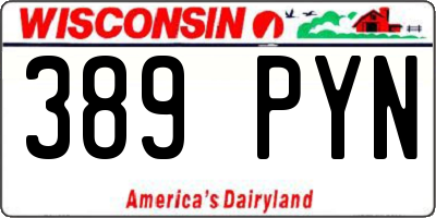WI license plate 389PYN
