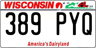 WI license plate 389PYQ