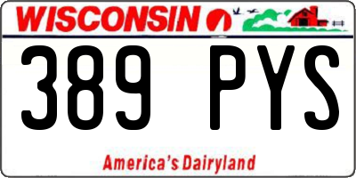 WI license plate 389PYS