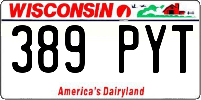 WI license plate 389PYT