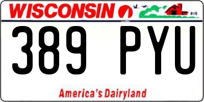 WI license plate 389PYU
