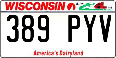 WI license plate 389PYV