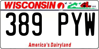 WI license plate 389PYW