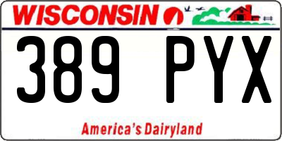 WI license plate 389PYX