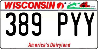 WI license plate 389PYY