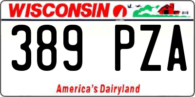 WI license plate 389PZA