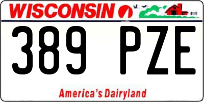 WI license plate 389PZE