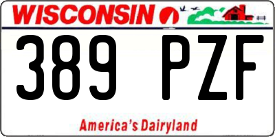 WI license plate 389PZF