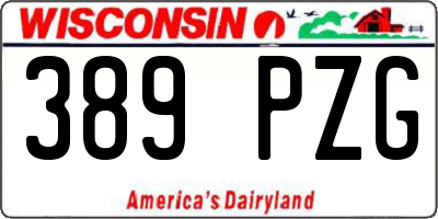 WI license plate 389PZG