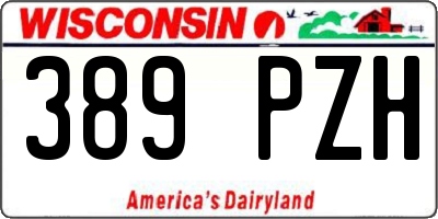 WI license plate 389PZH