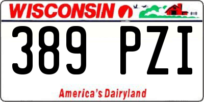 WI license plate 389PZI