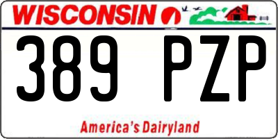 WI license plate 389PZP